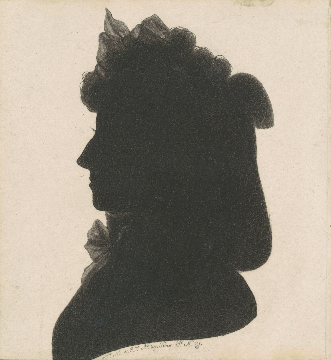 Silhouette femminile non identificata da Charles B. J. Févret de Saint Mémin