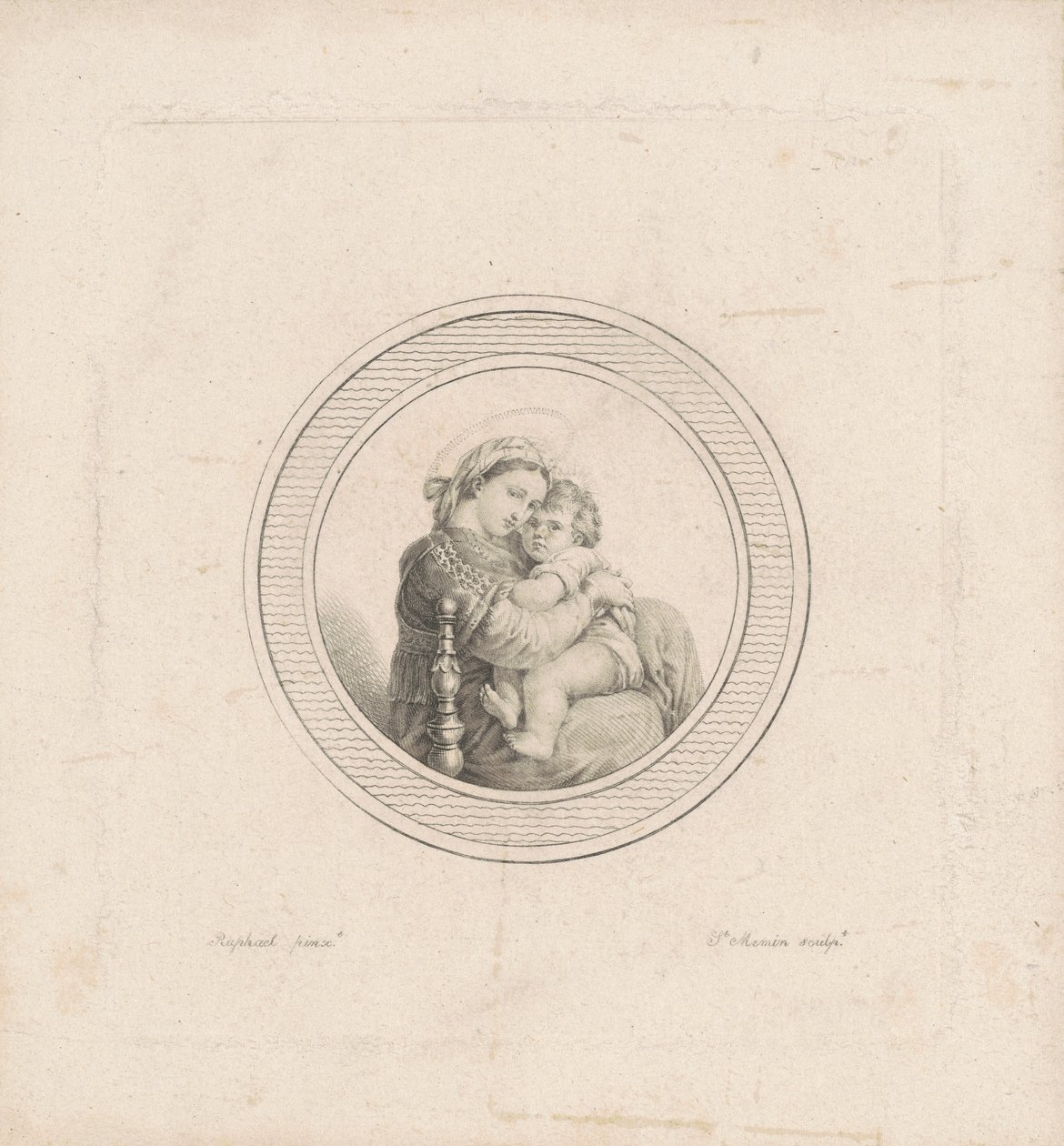 Madonna della seggiola da Charles B. J. Févret de Saint Mémin, after Raphael