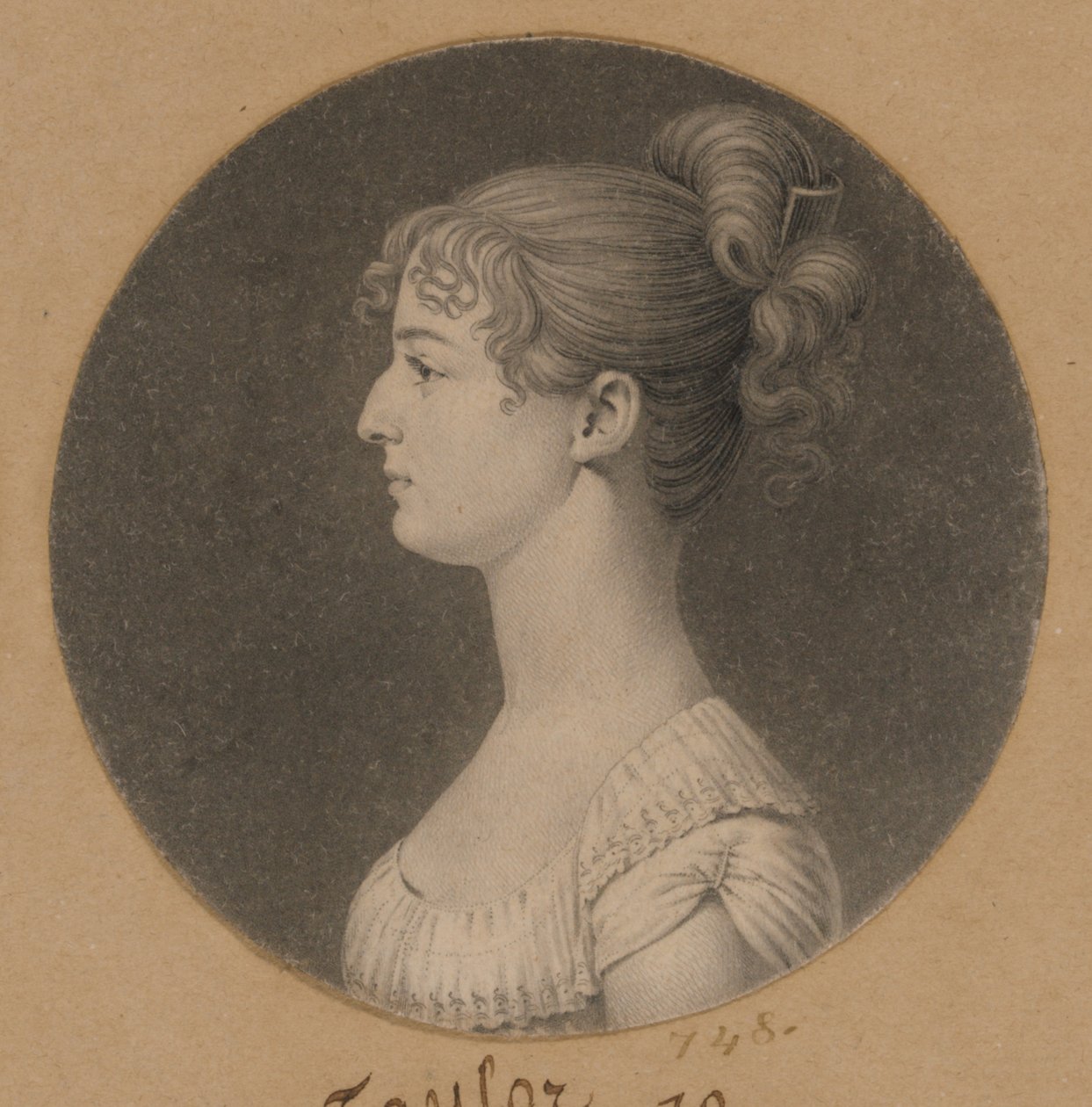 Caroline Lewis Barrett da Charles Balthazar Julien Févret de Saint-Mémin