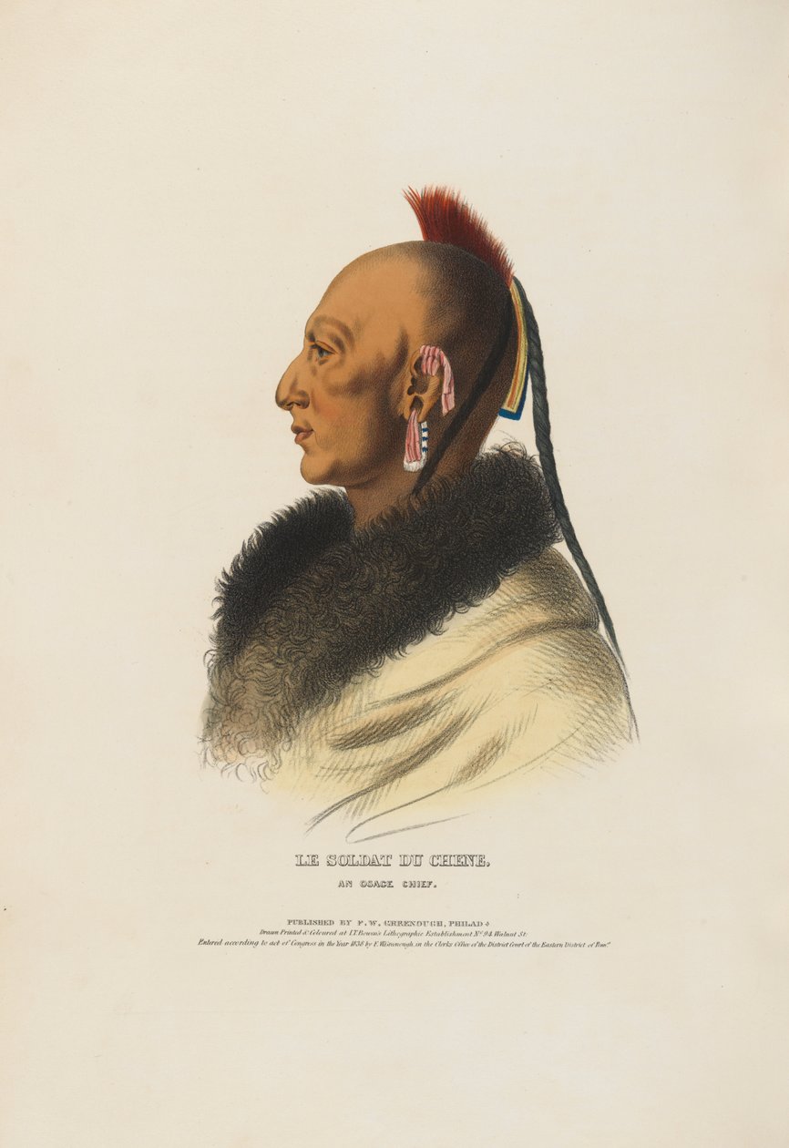 Il Soldato della Quercia - Un capo della tribù degli Osage da Charles Balthazar Julien Févret de Saint-Mémin