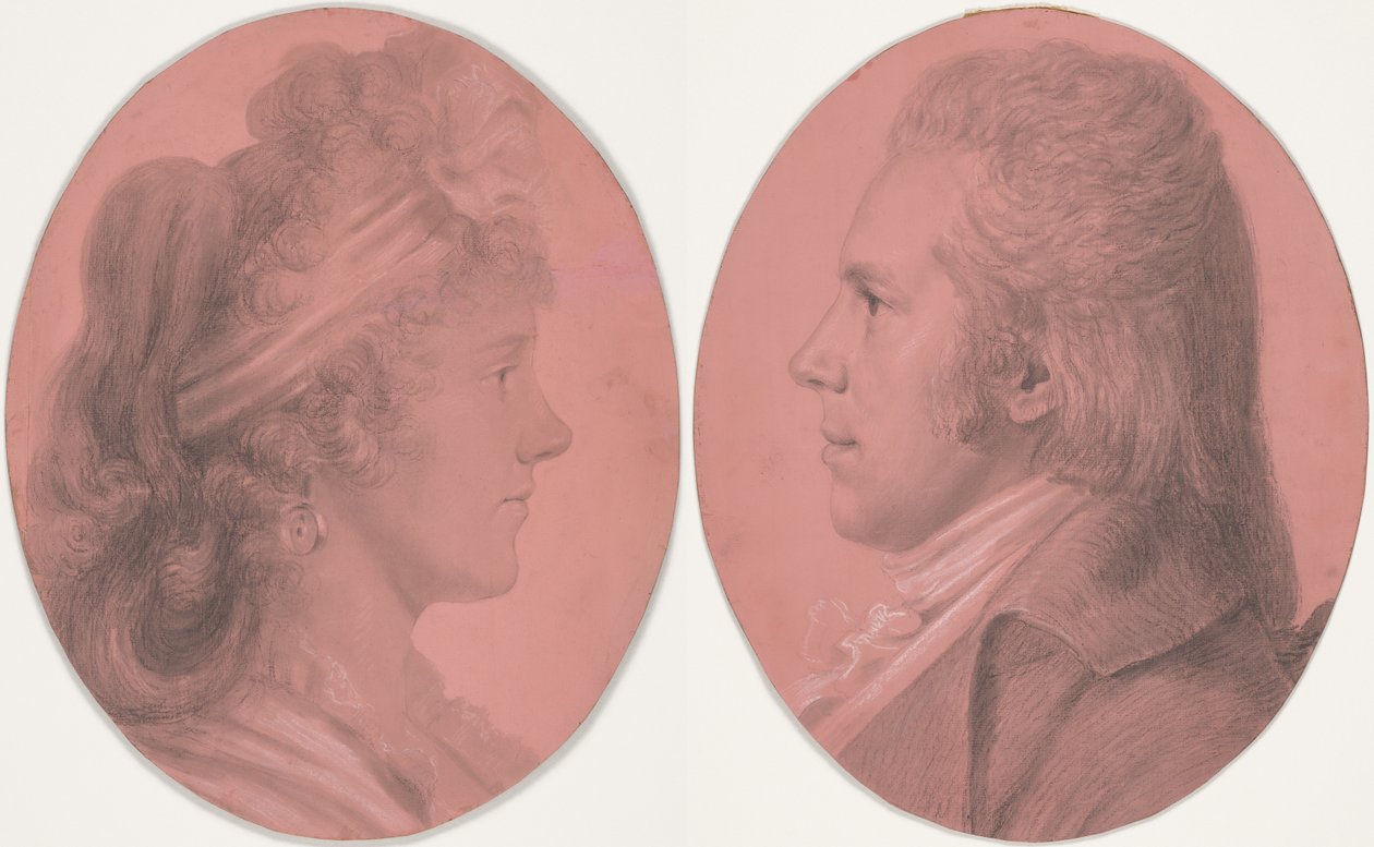 Ritratti di Georges Arnold Fitzwilliam e Ritratto di Eleanor Ramsay Fitzwilliam; una coppia da Charles Balthazar Julien Févret de Saint-Mémin