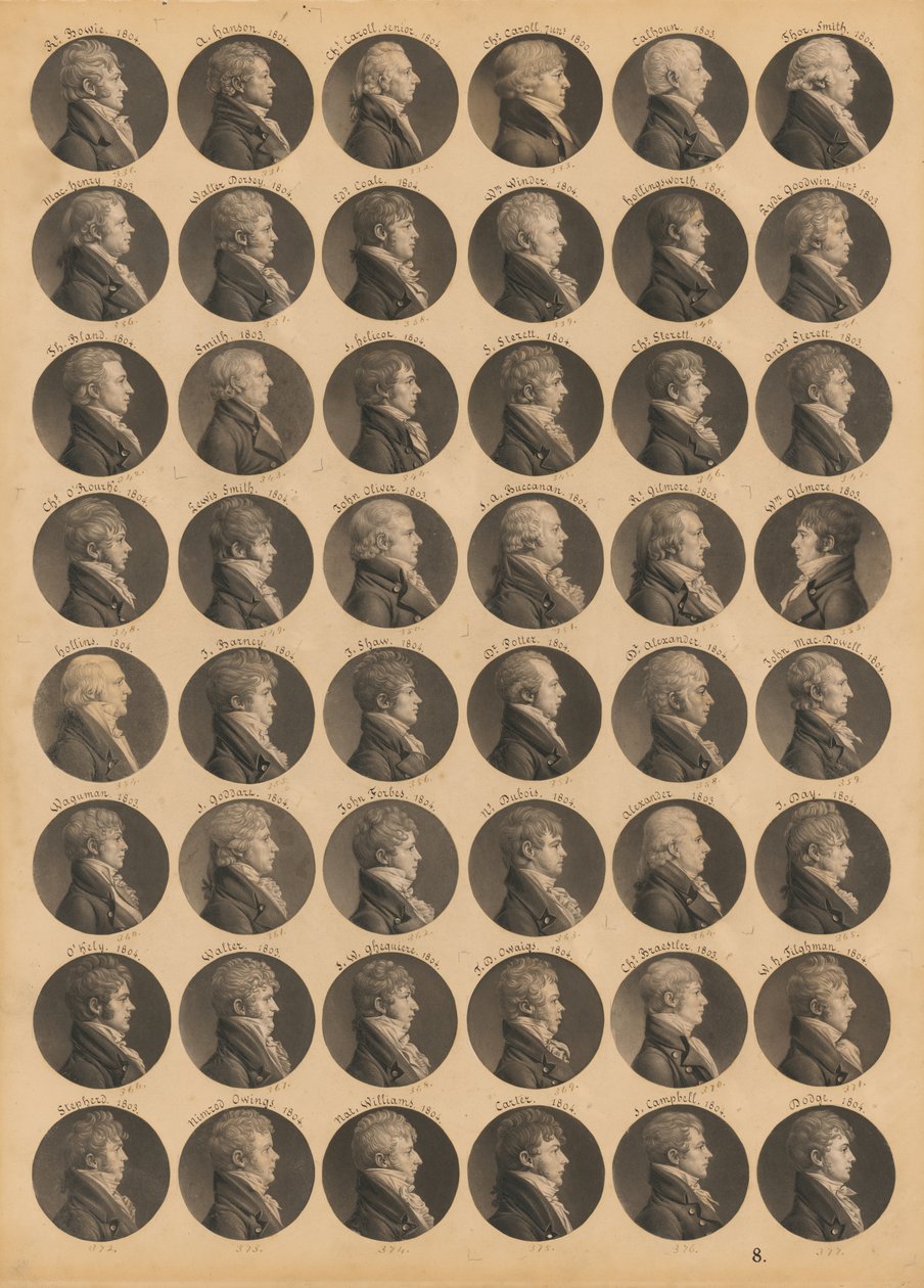 Saint-Mémin, foglio 8 da Charles Balthazar Julien Févret de Saint-Mémin