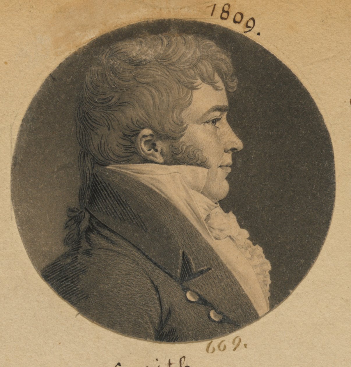 Uomo non identificato da Charles Balthazar Julien Févret de Saint-Mémin