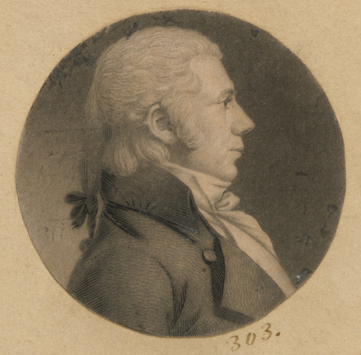 Uomo non identificato da Charles Balthazar Julien Févret de Saint-Mémin