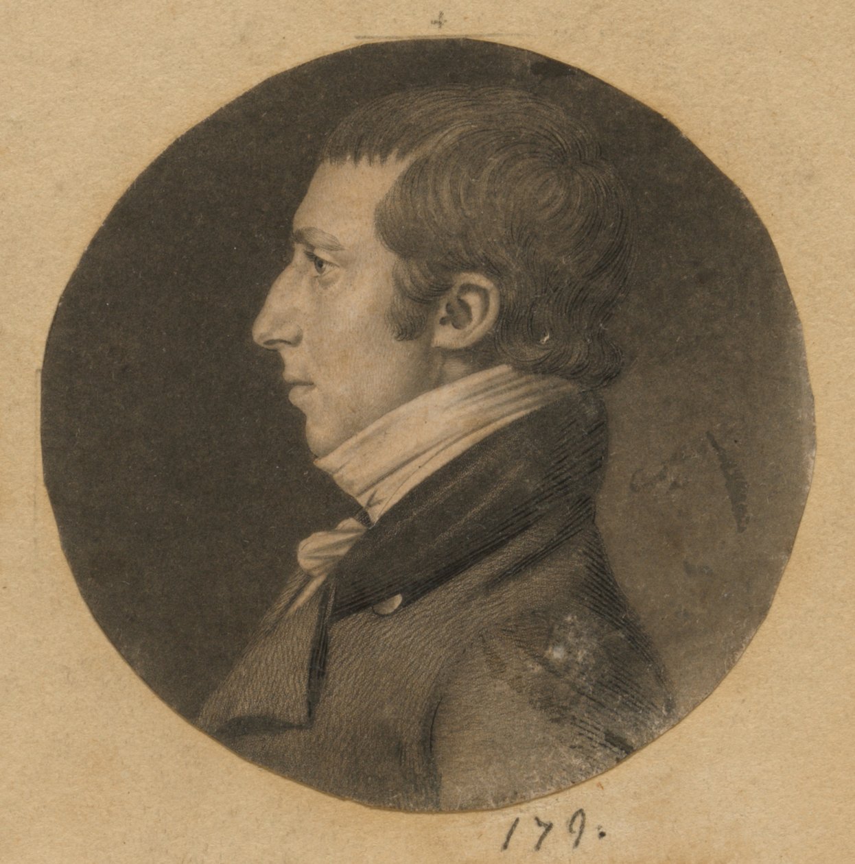 Uomo non identificato da Charles Balthazar Julien Févret de Saint-Mémin