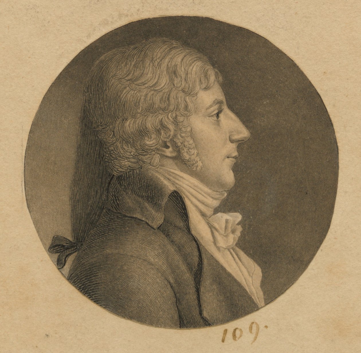 Uomo non identificato da Charles Balthazar Julien Févret de Saint-Mémin