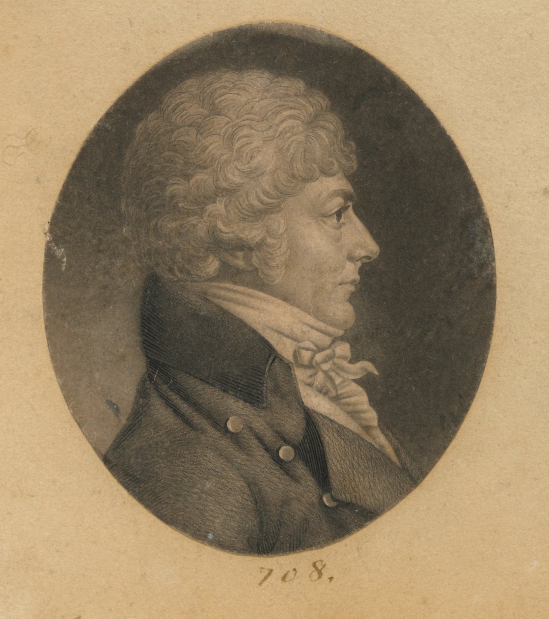 Uomo non identificato da Charles Balthazar Julien Févret de Saint-Mémin