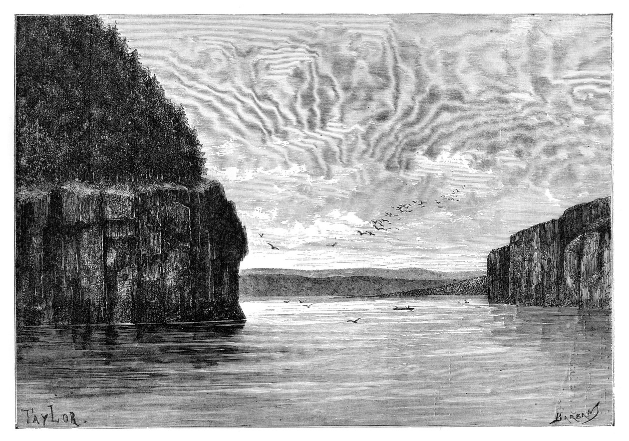 Il fiume Angara, sotto le rapide di Padunskiy, Siberia, Russia, 1895 da Charles Barbant