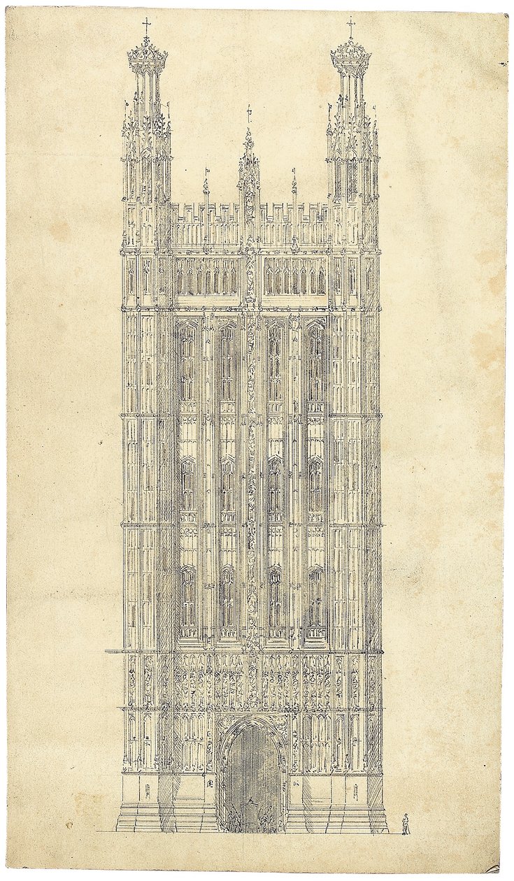Disegno per le Case del Parlamento, c.1836-40 da Charles Barry