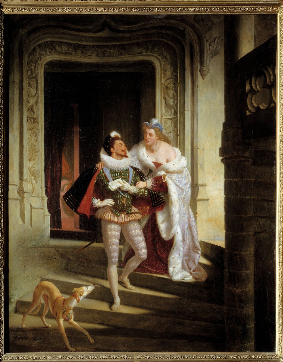 La marchesa di Noirmoutiers, Charlotte de Beaune Semblancay (1551-1617) cerca di dissuadere Enrico I di Lorena, duca di Guisa detto il Balafré (1550-1588) dall