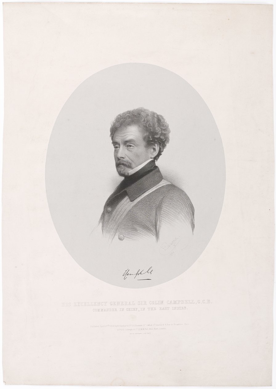Sua Eccellenza il Generale Sir Colin Campbell GCB Comandante in Capo, nelle Indie Orientali da Charles Baugniet
