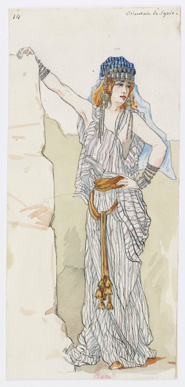 Holmès - La montagna nera - disegni dei costumi di Charles Bianchini - 14. Orientale di Siria da Charles Bianchini