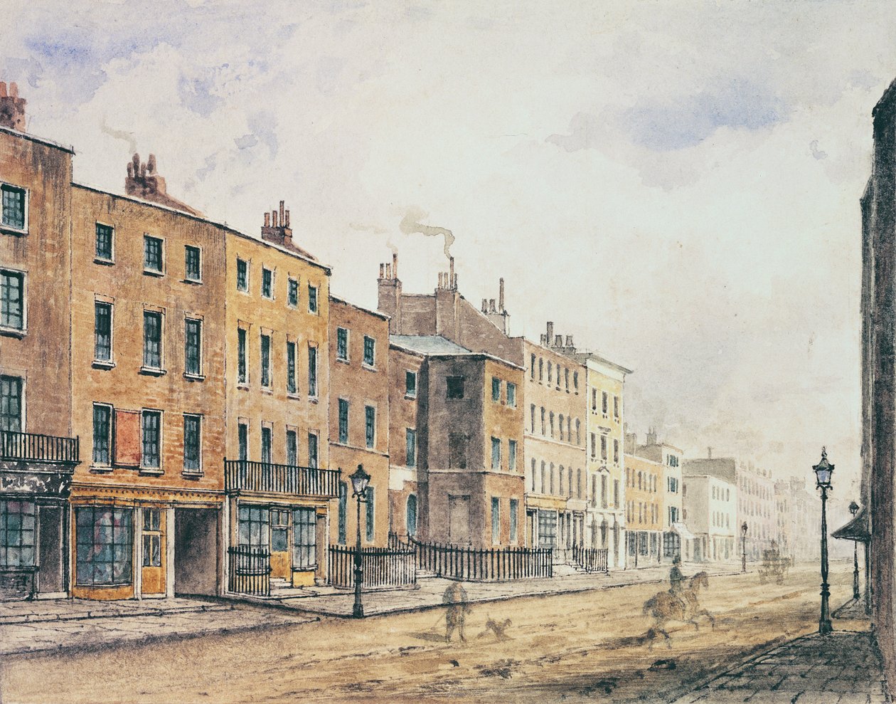 Veduta di Marylebone High Street, 1848 da Charles Bigot