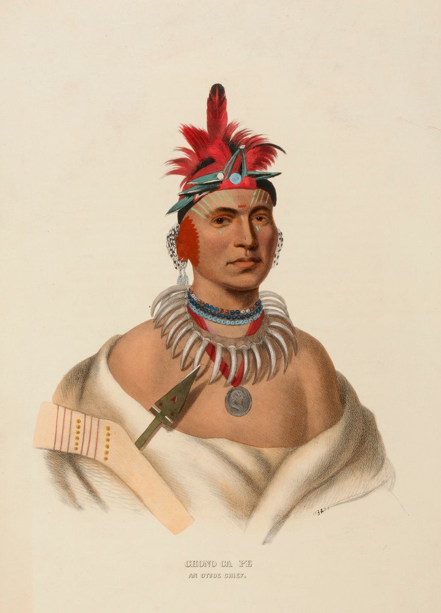CHONO CA PE. UN CAPO OTTOE., da Storia delle tribù indiane del Nord America da Charles Bird King