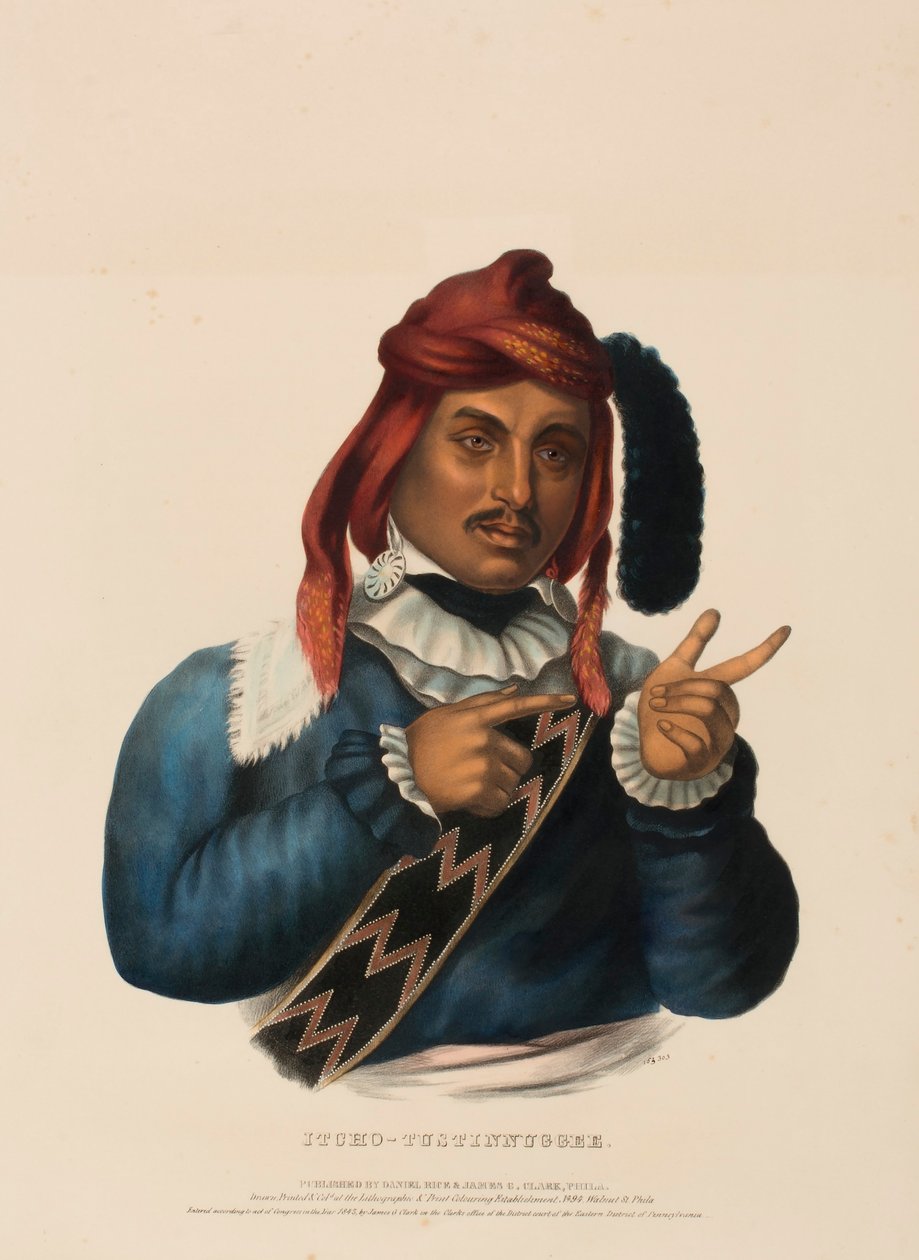 ITCHO-TUSTINNUGGEE, da Storia delle Tribù Indiane del Nord America da Charles Bird King