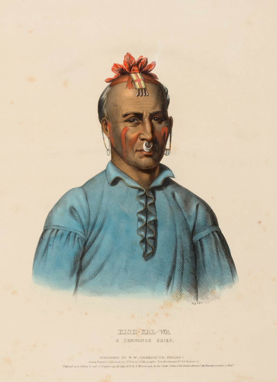 KISH-KAL-WA. Un capo SHAWANOE, da Storia delle tribù indiane del Nord America. da Charles Bird King