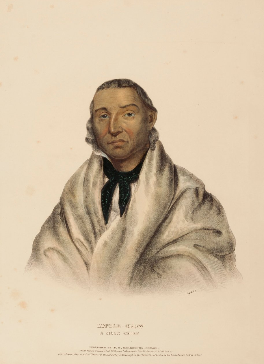 LITTLE CROW. Un capo SIOUX, da "Storia delle tribù indiane del Nord America". da Charles Bird King