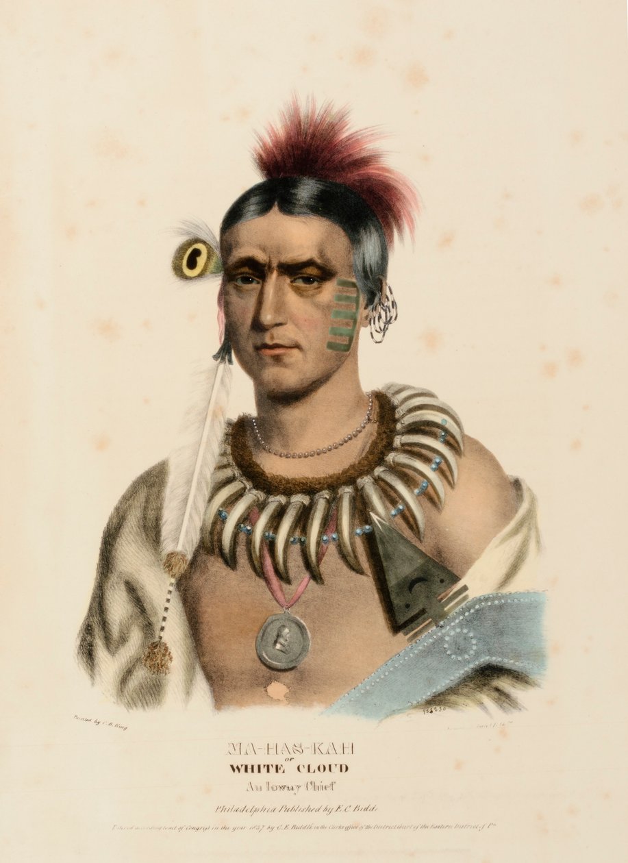 MA-HAS-KAH, da "Storia delle tribù indiane del Nord America". da Charles Bird King
