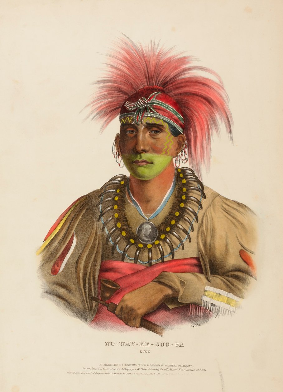 NO-WAY-KE-SUG-GA. OTOE., da Storia delle tribù indiane del Nord America da Charles Bird King