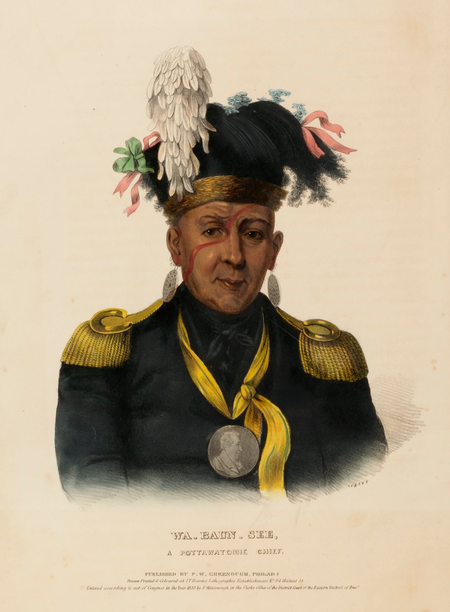 WA-BAUN-SEE, UN CAPO POTTAWATOMIE, da Storia delle Tribù Indiane del Nord America da Charles Bird King