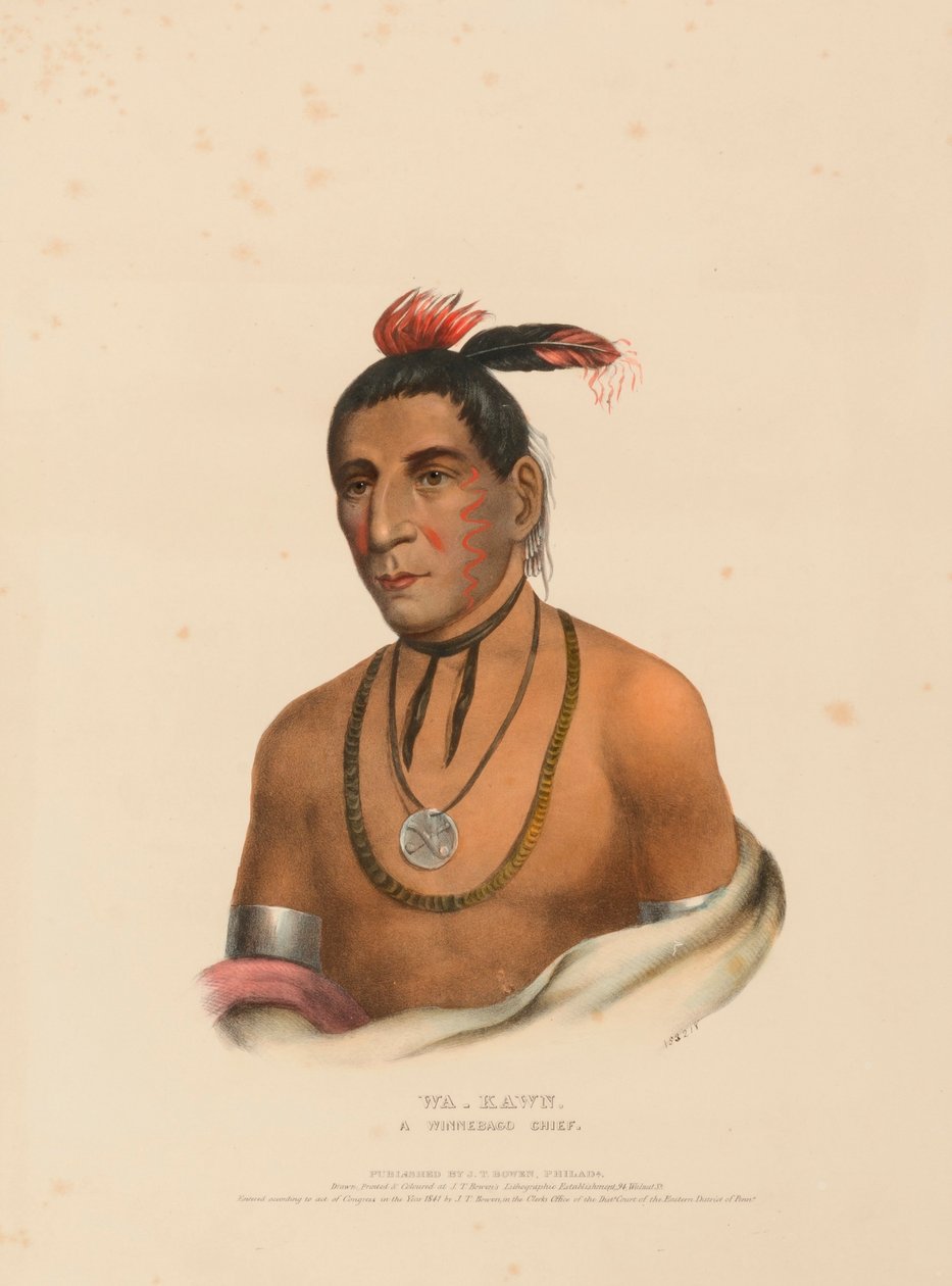 WA-KAWN, UN CAPO WINNEBAGO, da Storia delle Tribù Indiane del Nord America da Charles Bird King