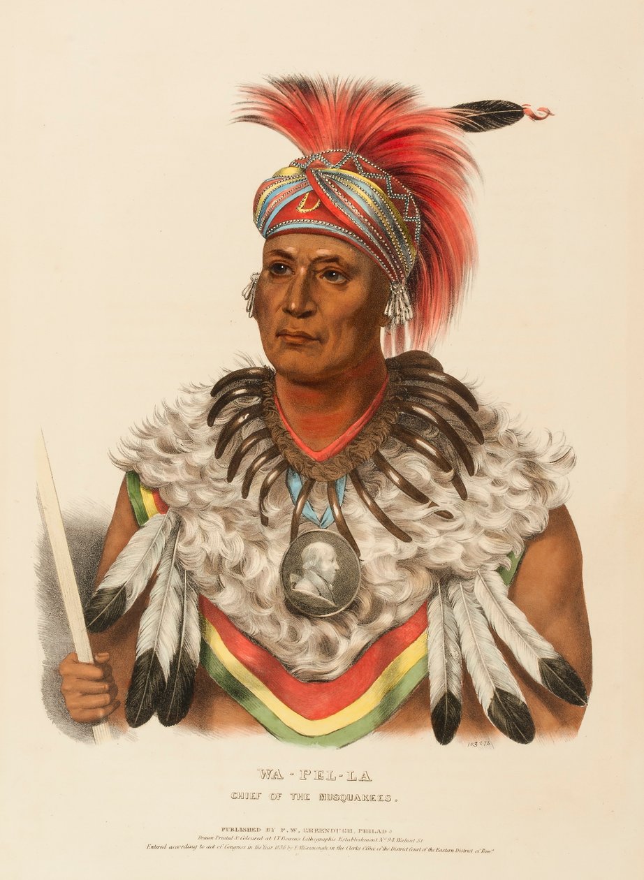 WA-PEL-LA. CAPO DEI MUSCOLI, da Storia delle Tribù Indiane del Nord America da Charles Bird King