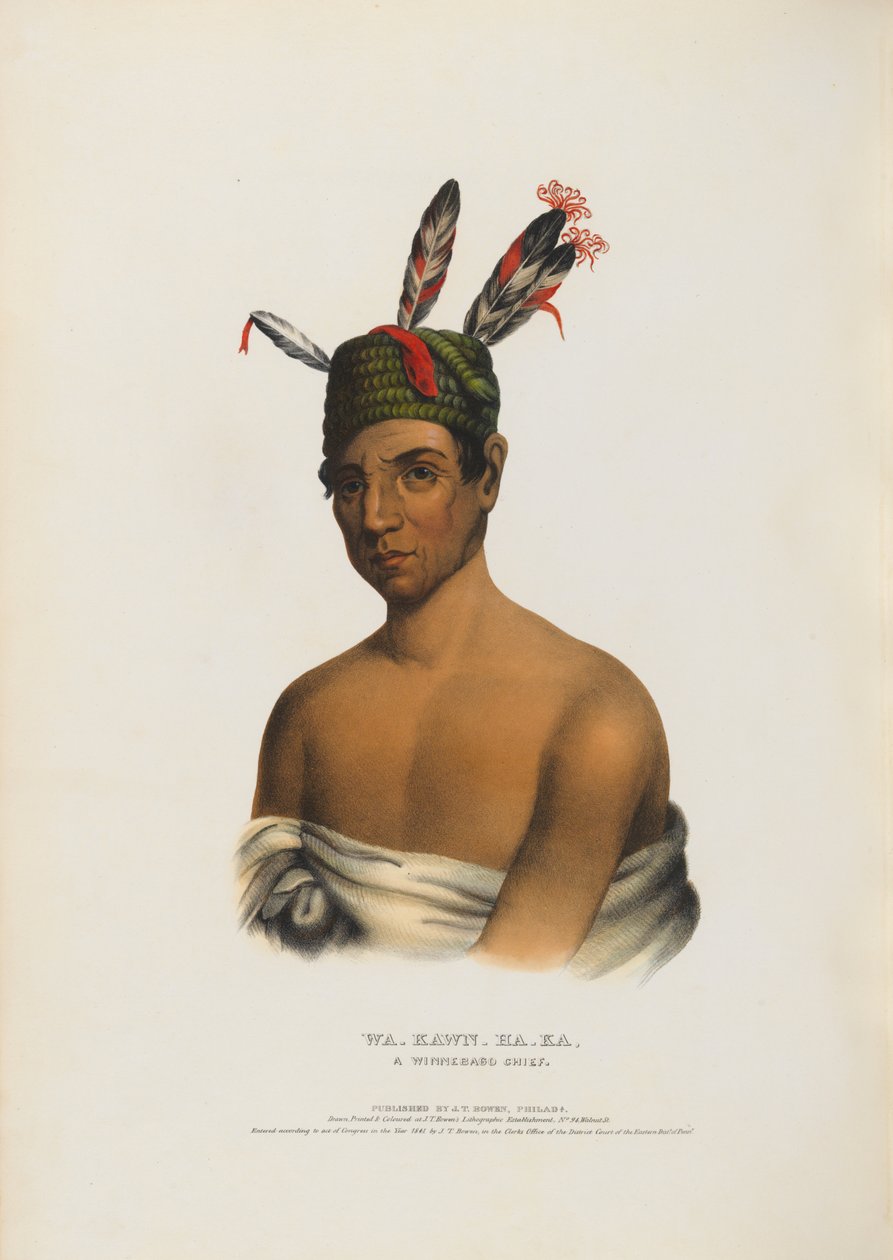 Wa-kawn-ha-ka - un capo Winnebago da Charles Bird King