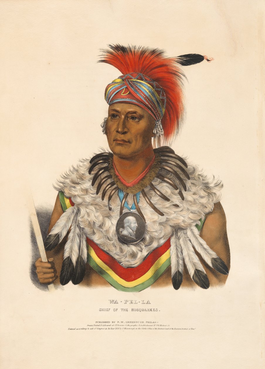 Wa-pel-la - Capo dei Musquakee da Charles Bird King
