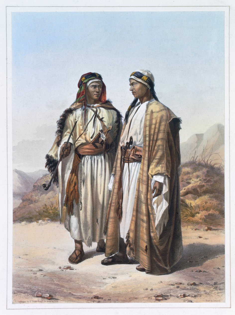 Un Mahazi e un Beduino Soualeh, 1848 da Charles Bour