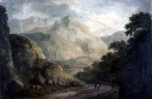 Paesaggio: Un torrente roccioso con rive boscose, XIX secolo da Charles Branwhite