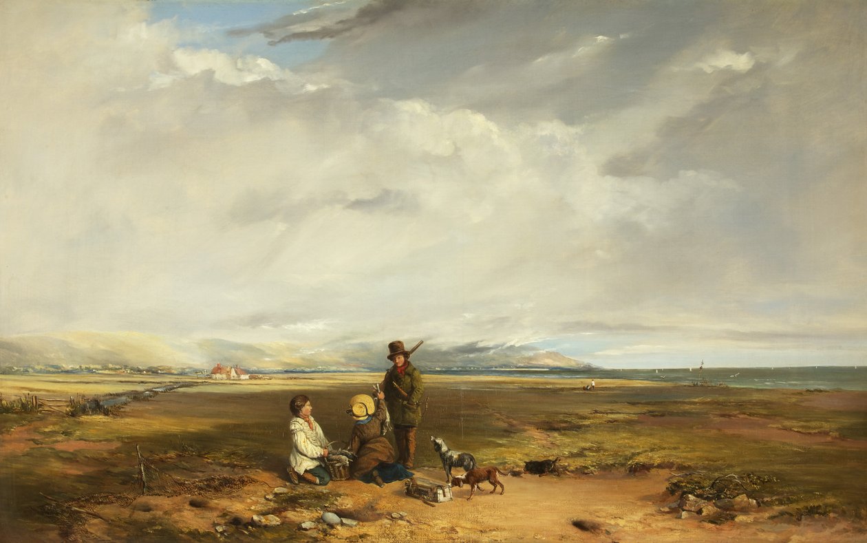 Paesaggio con sportivo e compagni, possibilmente 1842 da Charles Branwhite