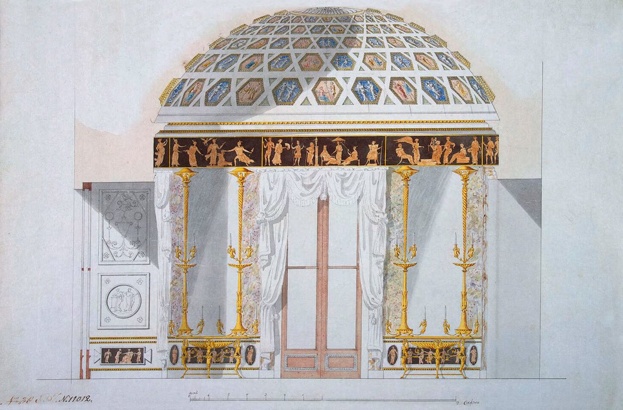 Progetto per il mobile Jasper nel padiglione Agate a Tsarskoye Selo da Charles Cameron