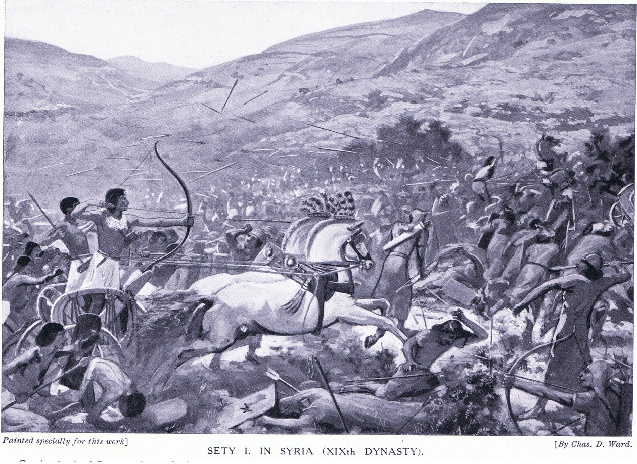 Sety I in Siria (XIX Dinastia), c.1920 da Charles Daniel Ward