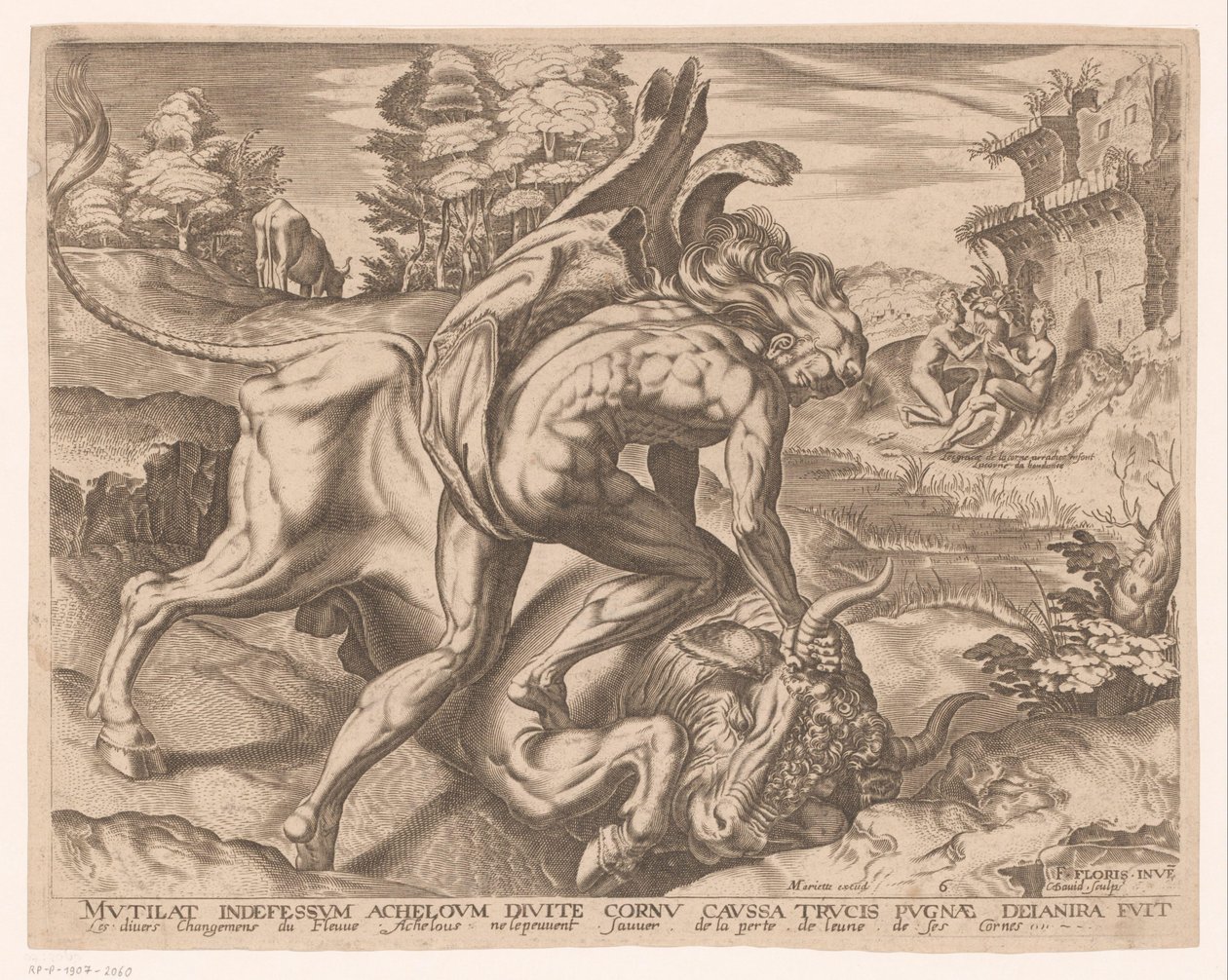 Ercole doma il toro di Creta da Charles David