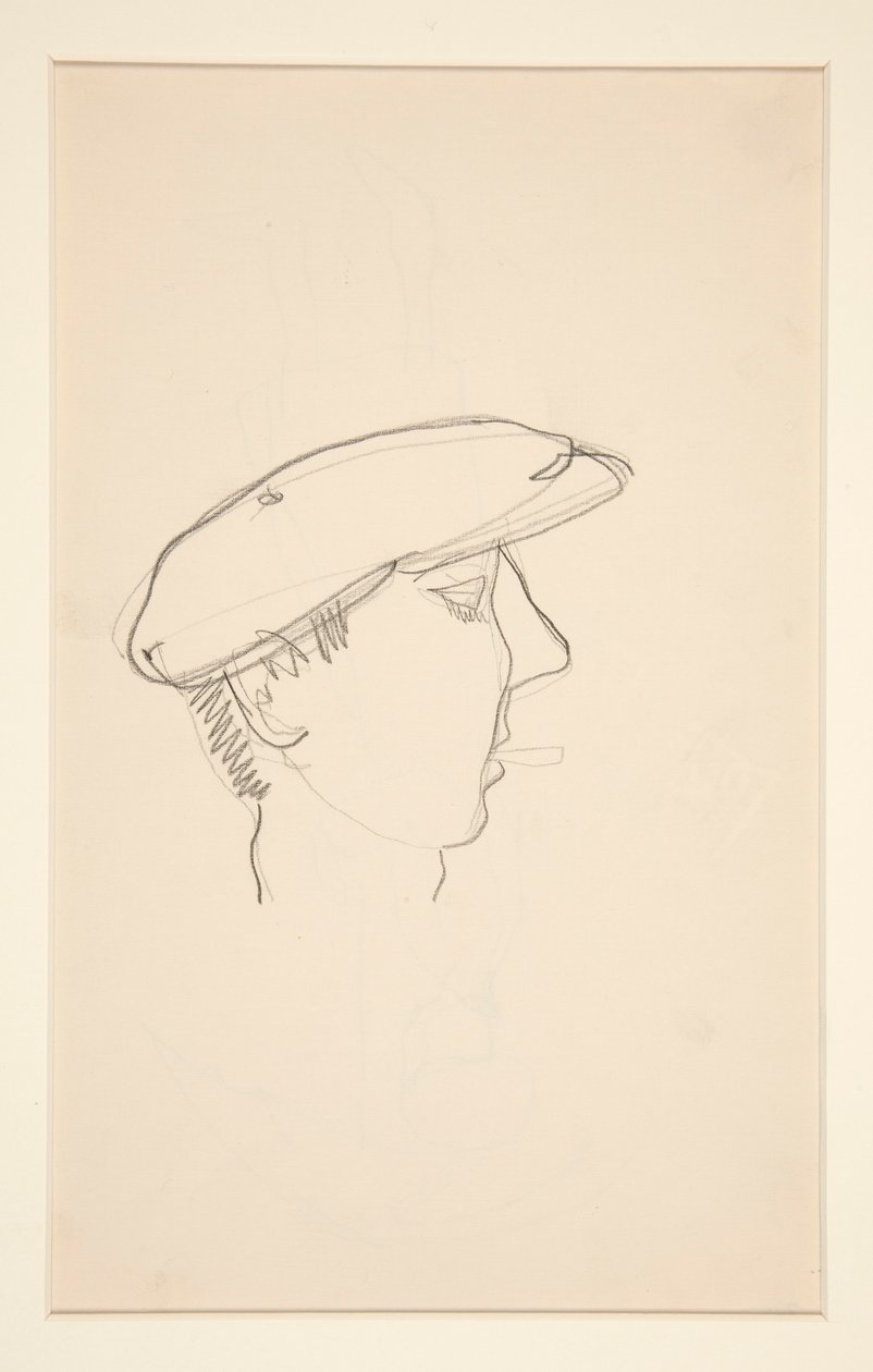 Testa di uomo che fuma (recto); Donna con ombrello (verso) da Charles Demuth