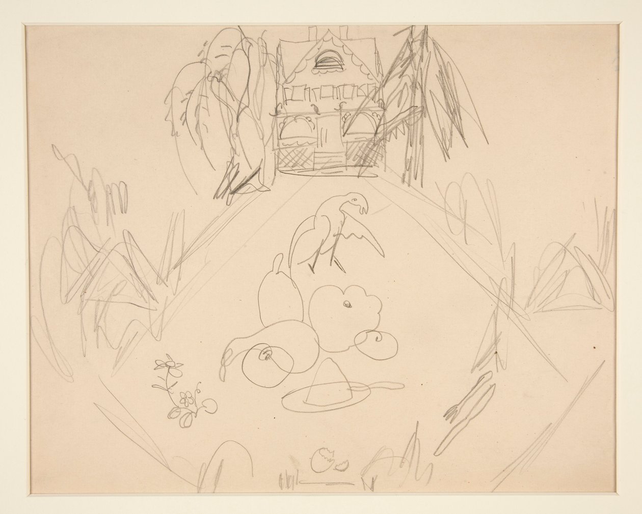 Senza titolo [colombe, frutta, verdura, casa, note scritte] da Charles Demuth