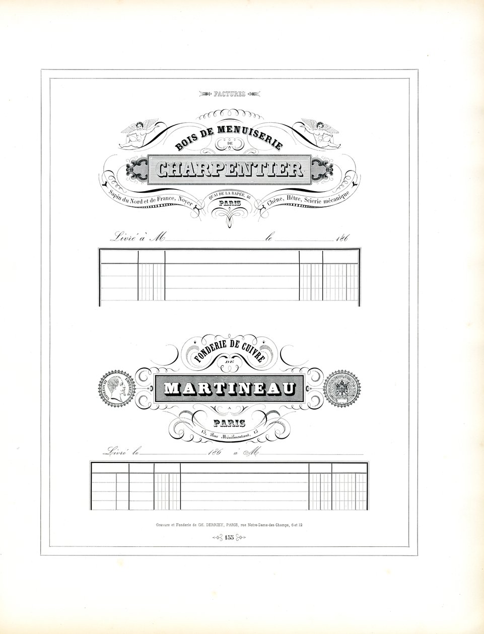 Carta intestata per imprese artigiane (stampa) da Charles Derriey