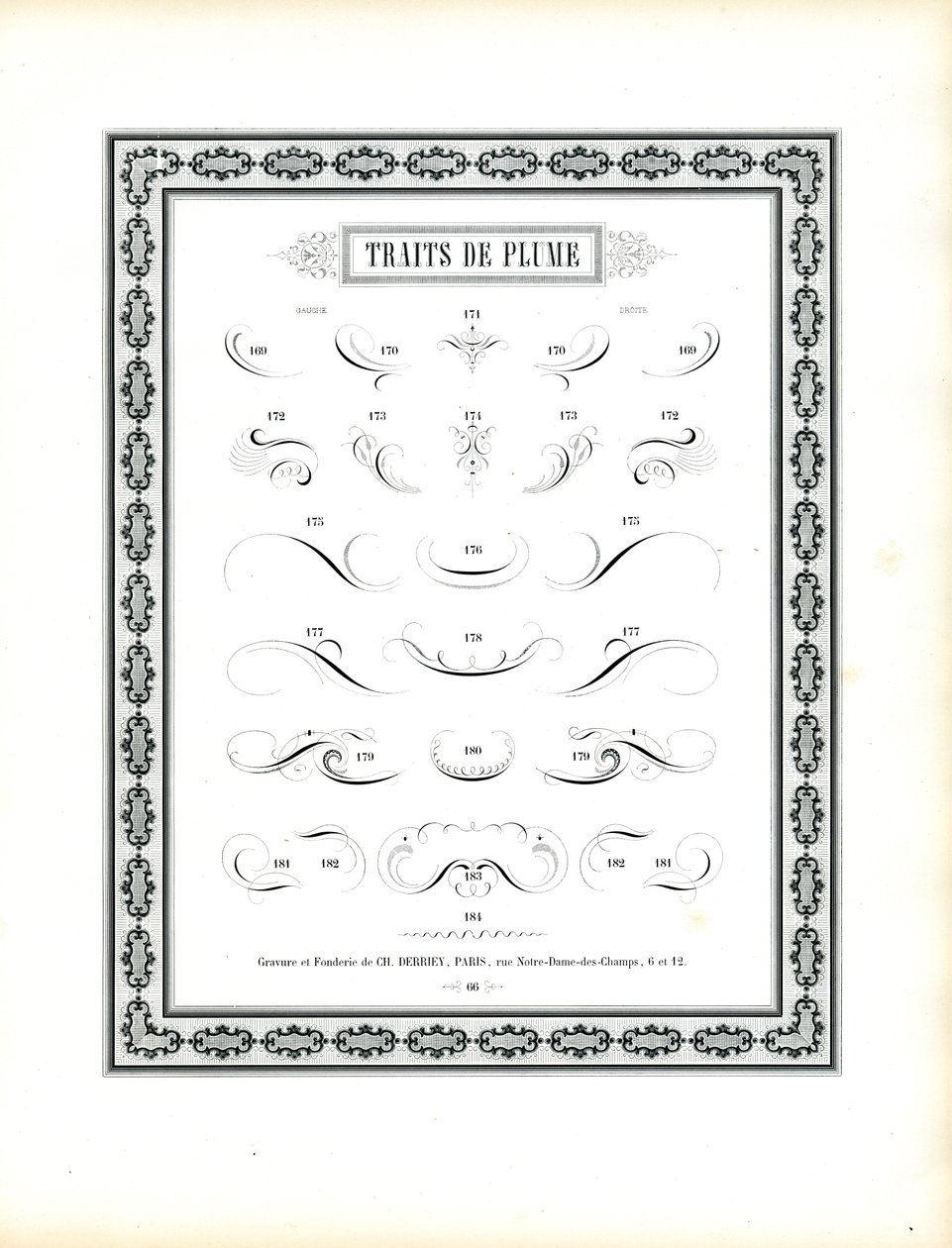 Fiocchi di penna calligrafica - Traits de Plume (stampa) da Charles Derriey