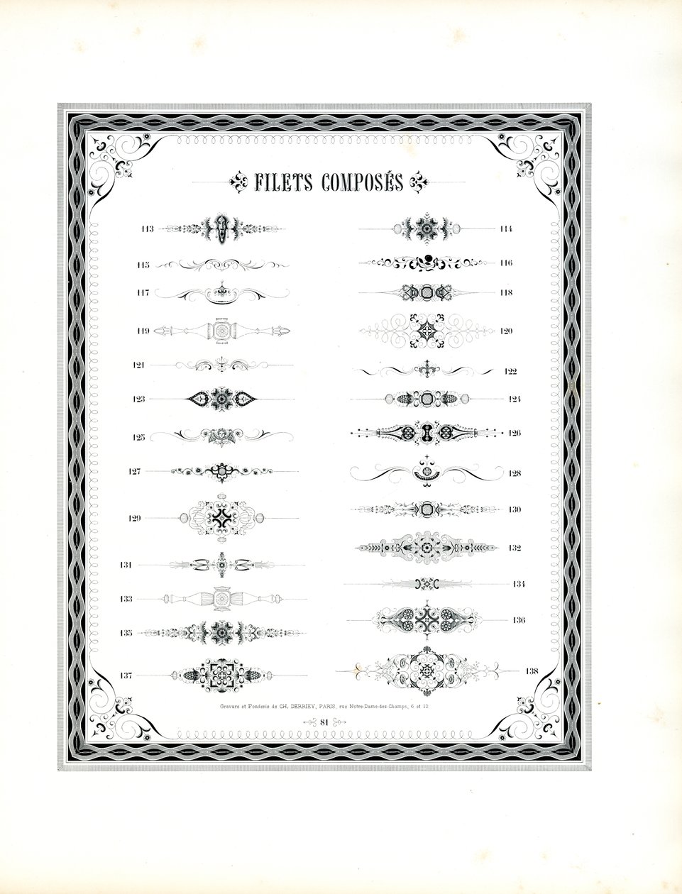Continuazione della collezione di regole ornamentali (stampa) da Charles Derriey