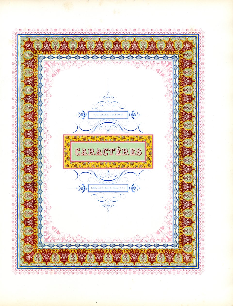 Magnifica cornice cromolitografica (stampa) da Charles Derriey