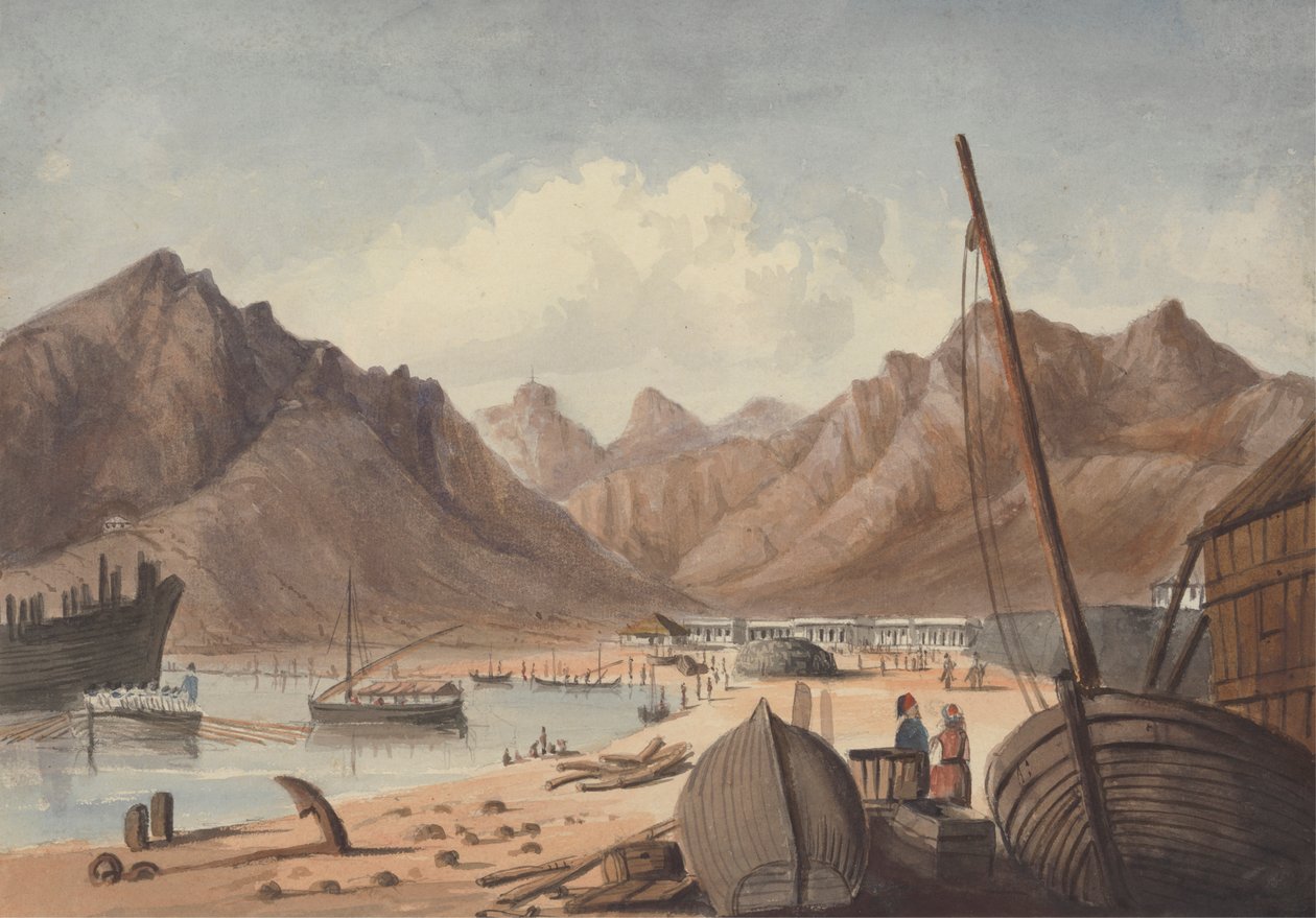 Porto mediterraneo (o Aden?) da Charles Dyce