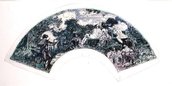 Disegno per ventaglio da Charles Edward Conder