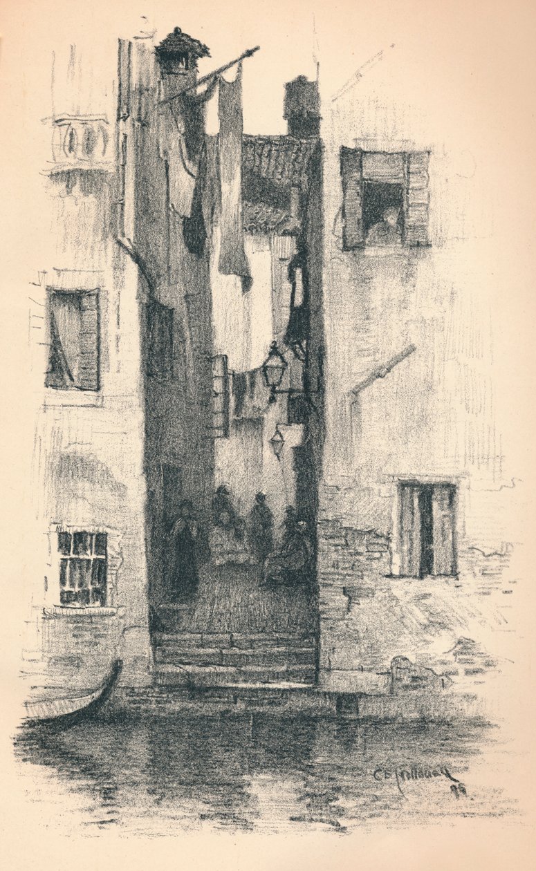 Una strada a Venezia, 1895 da Charles Edward Holloway