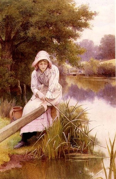Ragazza che pesca da Charles Edward Wilson