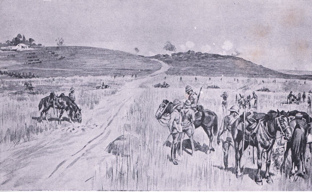 Il soccorso di Vryheid, da Dopo Pretoria: La guerra di guerriglia pubblicata da Harmsworth Bros Limited, 1901 da Charles Edwin Fripp