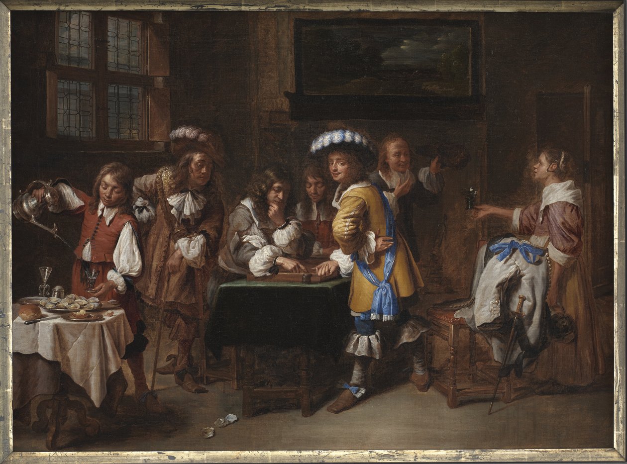 Giocatori di trictrac da Charles Emanuel Biset