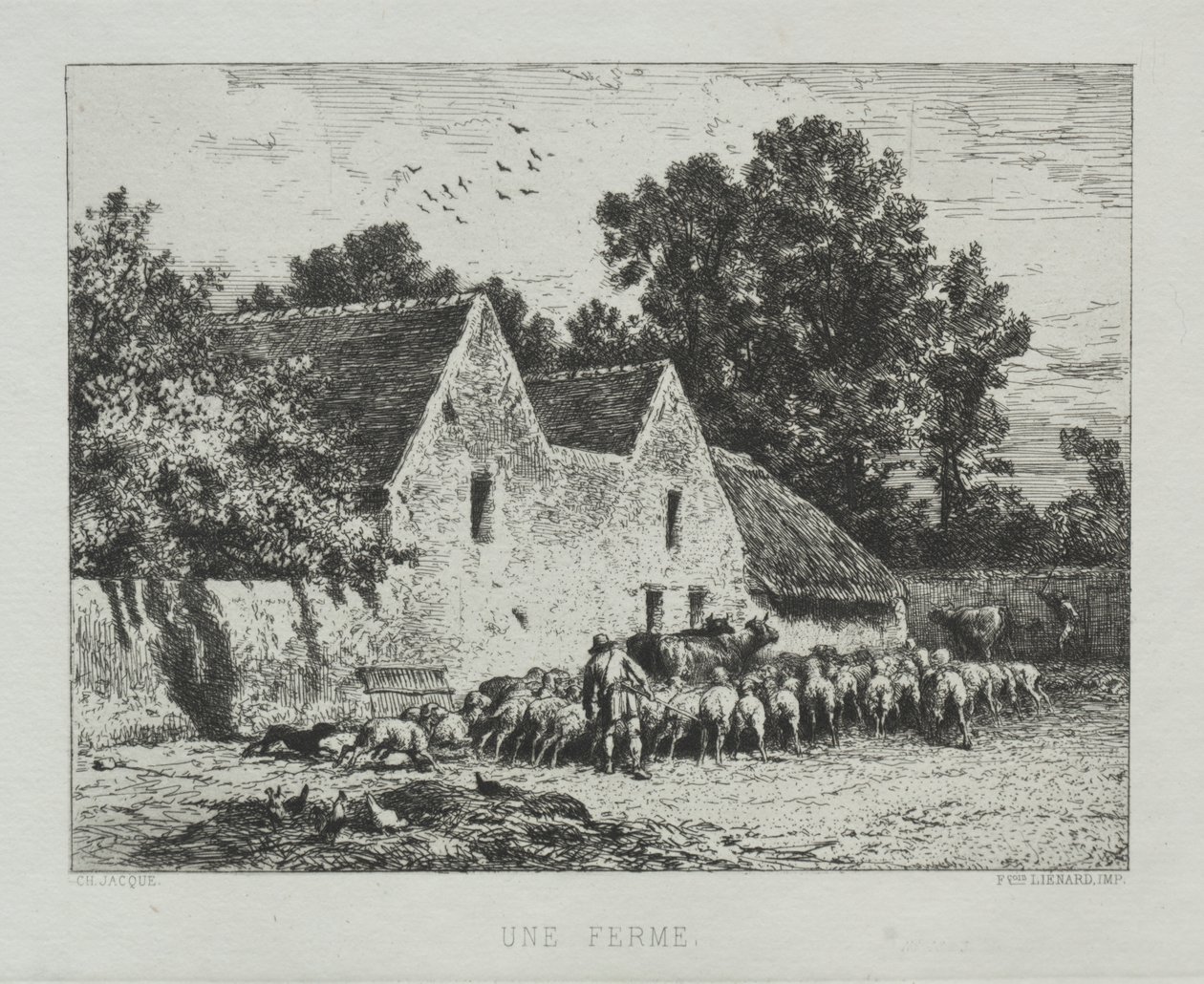 Una fattoria da Charles Emile Jacque