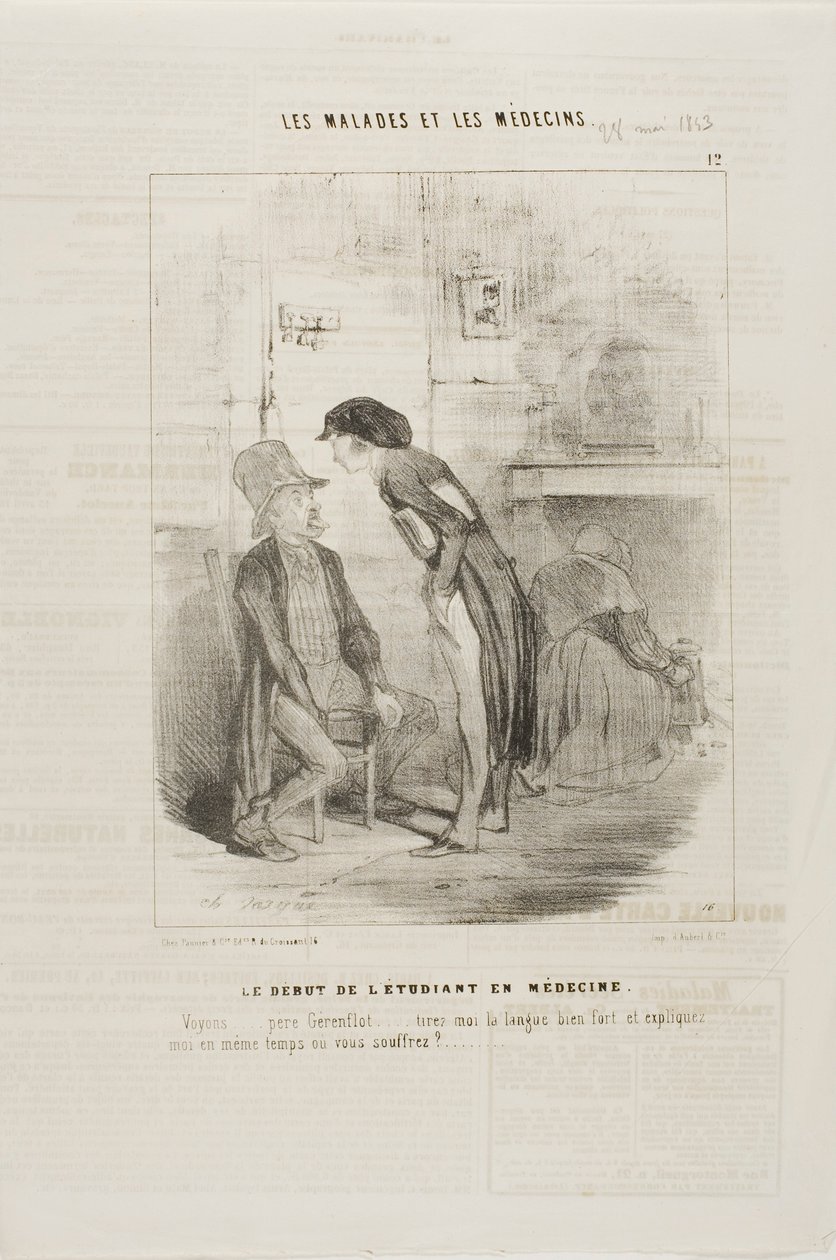 Uno studente di medicina che inizia (tavola 12) da Charles Emile Jacque