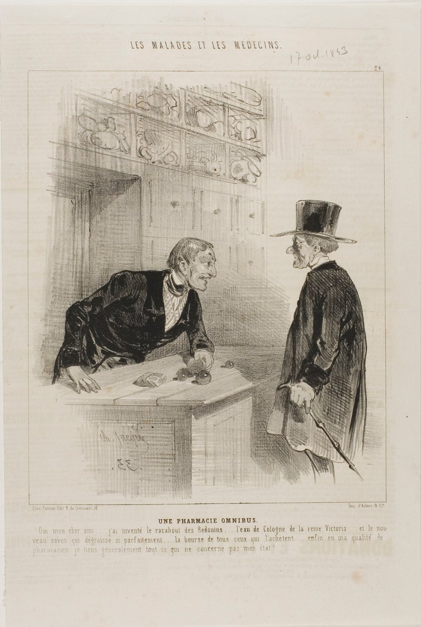 Una farmacia per ogni bisogno (tavola 24) da Charles Emile Jacque