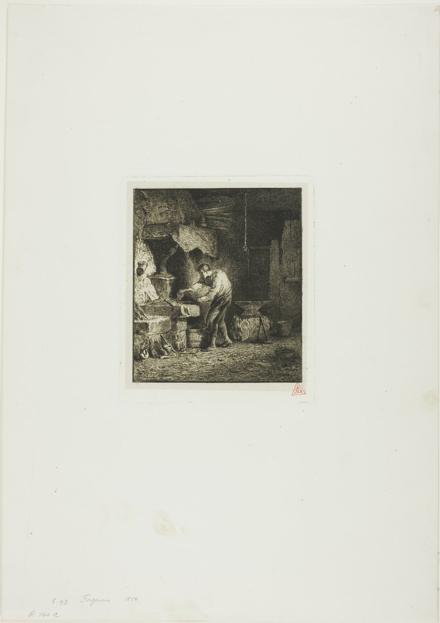 Fabbro rivolto a sinistra da Charles Emile Jacque